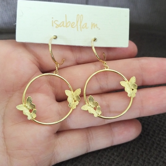 isabella m. Open Circle Butterflies🦋 Earrings - Picture 14 of 14